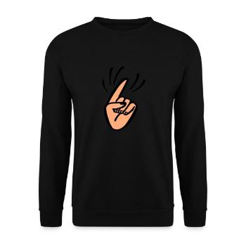 Finger Waggle - Sweat-shirt Unisexe - noir - Devant - Alina (178cm) & Michal (187cm)