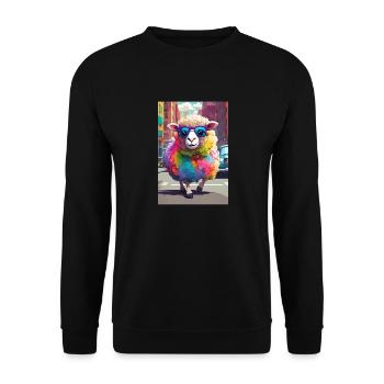 Moutons dans la ville - Sweat-shirt Unisexe - noir - Devant - Alina (178cm) & Michal (187cm)