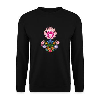 flowers blumen garten garden spring1 - Unisex Pullover - Schwarz - Vorne - Alina (178cm) & Michal (187cm)