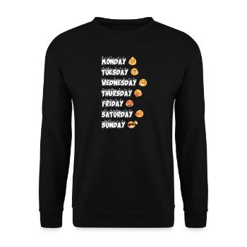Emoji journées de la semaine émotions Mondemojitag - Sweat-shirt Unisexe - noir - Devant - Alina (178cm) & Michal (187cm)