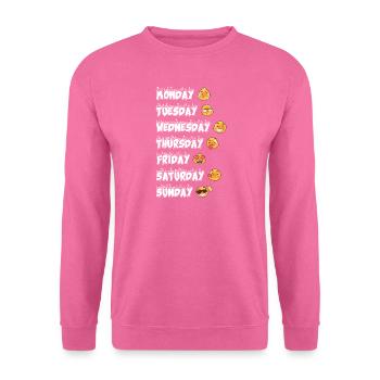 Emoji Wochentage Emotionen Weltemojitag - Unisex Pullover - Pink - Vorne