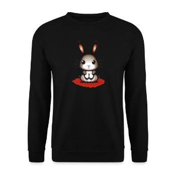 Nervous bloodthirsty rabbit - Unisex Sweatshirt - black - Front - Alina (178cm) & Michal (187cm)