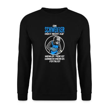 Schweißer Beruf Handwerker Geschenk - Unisex Pullover - Schwarz - Vorne - Alina (178cm) & Michal (187cm)