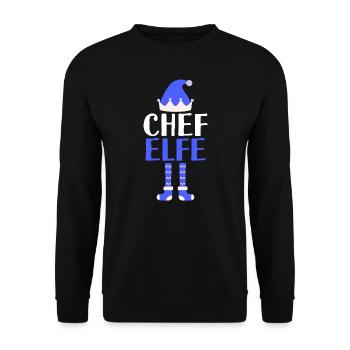 Chef Elfe Chefs Geschenk - Unisex Pullover - Schwarz - Vorne - Alina (178cm) & Michal (187cm)