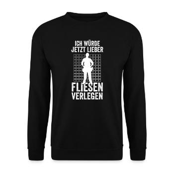 Fliesenleger Beruf Fliesen Geschenk - Unisex Pullover - Schwarz - Vorne - Alina (178cm) & Michal (187cm)