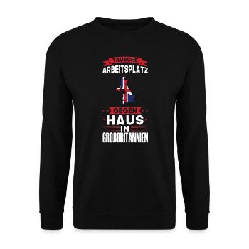 Grossbritannien Flagge Britanisch Geschenk - Unisex Pullover - Schwarz - Vorne - Alina (178cm) & Michal (187cm)