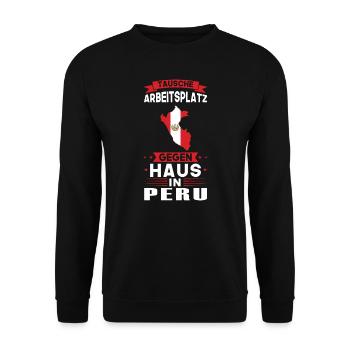 Peru Flagge peruanisch Geschenk - Unisex Pullover - Schwarz - Vorne - Alina (178cm) & Michal (187cm)