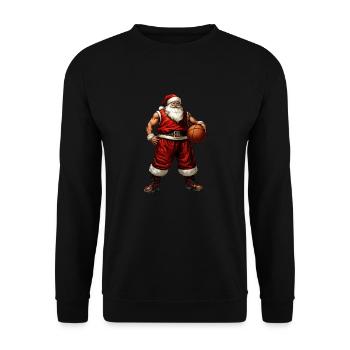 Weihnachtsmann Basketball - Unisex Pullover - Schwarz - Vorne - Alina (178cm) & Michal (187cm)