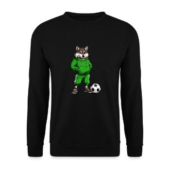 Wolves Soccer / Soccer Wolf - Unisex Sweatshirt - black - Front - Alina (178cm) & Michal (187cm)