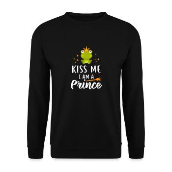 Embrasse-moi, je suis un prince - Sweat-shirt Unisexe - noir - Devant - Alina (178cm) & Michal (187cm)