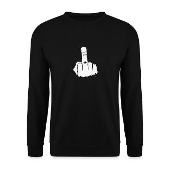 middle finger - Unisex Sweatshirt - black - Front - Alina (178cm) & Michal (187cm)