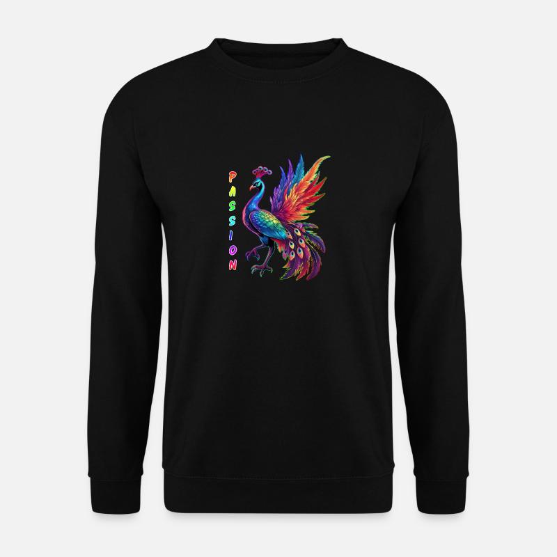 Pfau Passion Rainbow - Unisex Pullover - Schwarz