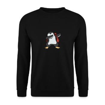 Pinguin Schule - Unisex Pullover - Schwarz - Vorne - Alina (178cm) & Michal (187cm)