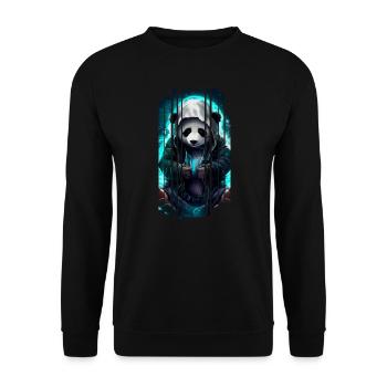 Animaux doux, cyber panda - Sweat-shirt Unisexe - noir - Devant - Alina (178cm) & Michal (187cm)