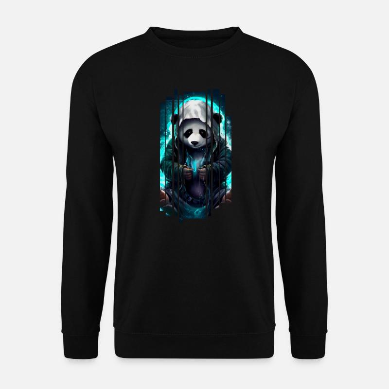 Animaux doux, cyber panda - Sweat-shirt Unisexe - noir