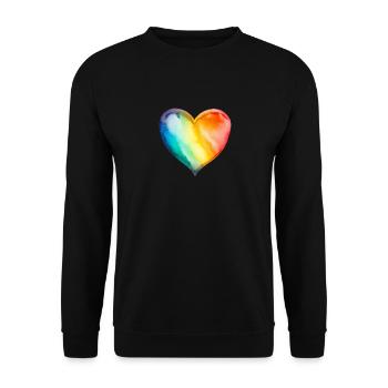Cœur arc-en-ciel - Sweat-shirt Unisexe - noir - Devant - Alina (178cm) & Michal (187cm)