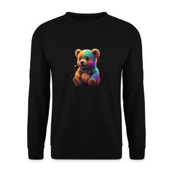 Teddybär - Unisex Pullover - Schwarz - Vorne - Alina (178cm) & Michal (187cm)