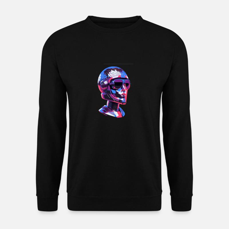 Robot,Disco Ball,Disco Ball Head - Unisex Sweatshirt - black