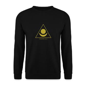 Tibetischer Buddhismus - Shambhala Symbol 3 - Unisex Pullover - Schwarz - Vorne - Alina (178cm) & Michal (187cm)