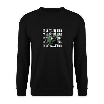 C’est votre style de vie Life Cannabis Business - Sweat-shirt Unisexe - noir - Devant - Alina (178cm) & Michal (187cm)
