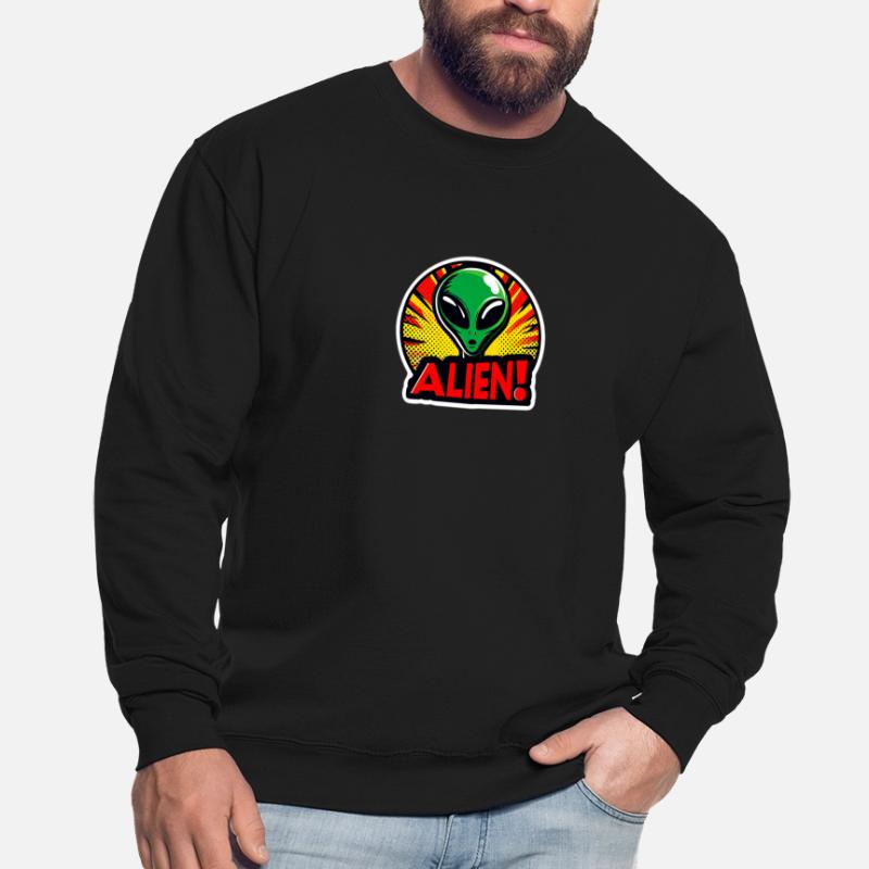 Alien Comic Sticker Explosion Design Sweat-shirt Unisexe
