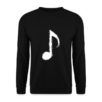 Musiknote Bürste Design Modern Vektor Weiß - Unisex Pullover - Schwarz - Vorne - Alina (178cm) & Michal (187cm)