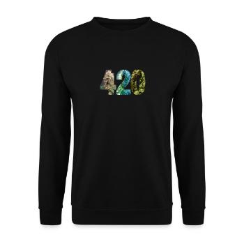 Weed Ganja Marihuana Gras 420 Stoner - Unisex Pullover - Schwarz - Vorne - Alina (178cm) & Michal (187cm)