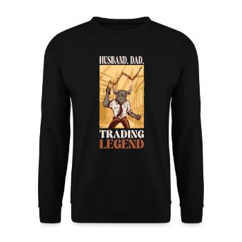 Mari papa Légende du commerce - Sweat-shirt Unisexe - noir - Devant - Alina (178cm) & Michal (187cm)