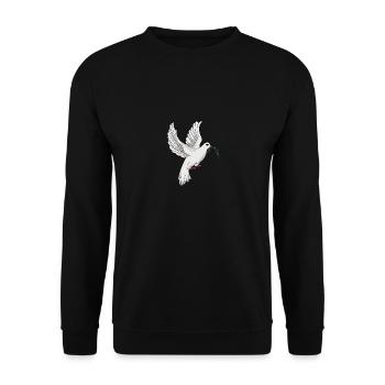 Dove of Peace with Olive Branch Dove Olive Branch - Unisex Sweatshirt - black - Front - Alina (178cm) & Michal (187cm)