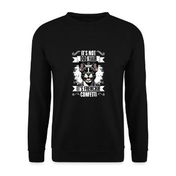 Ce n’est pas des poils de chien, c’est Frenchie confettis drôle de chien - Sweat-shirt Unisexe - noir - Devant - Alina (178cm) & Michal (187cm)