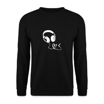 Musik Liebe - Kopfhörer - Unisex Pullover - Schwarz - Vorne - Alina (178cm) & Michal (187cm)