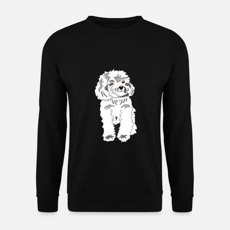 White poodle - Unisex Sweatshirt - black