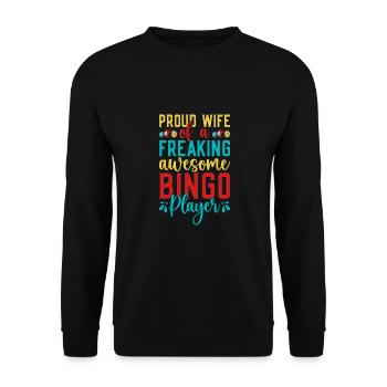 Jeu de bingo Fière épouse d’un joueur de bingo - Sweat-shirt Unisexe - noir - Devant - Alina (178cm) & Michal (187cm)