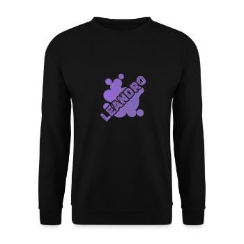 Haustier für Leandro Vorname Tier - Unisex Pullover - Schwarz - Vorne - Alina (178cm) & Michal (187cm)