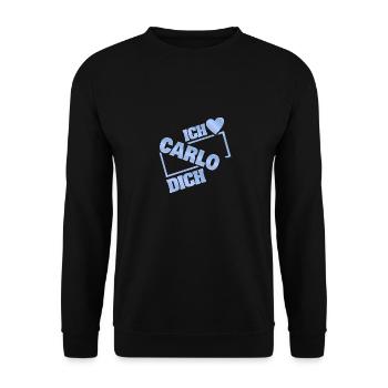 Carlo - Unisex Pullover - Schwarz - Vorne - Alina (178cm) & Michal (187cm)