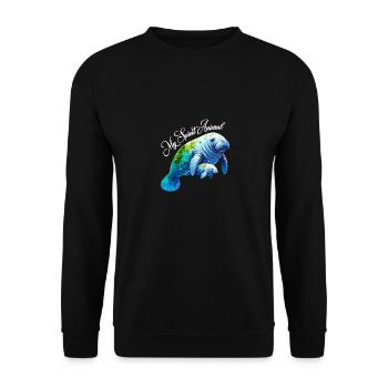 Seekuh mit Kalb mein Spirit Animal - Unisex Pullover - Schwarz - Vorne - Alina (178cm) & Michal (187cm)