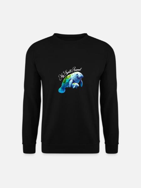 Seekuh mit Kalb mein Spirit Animal - Unisex Pullover - Schwarz