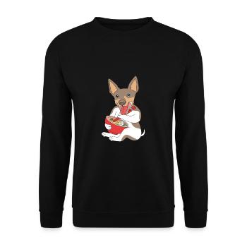 Rat Terrier - Unisex Pullover - Schwarz - Vorne - Alina (178cm) & Michal (187cm)