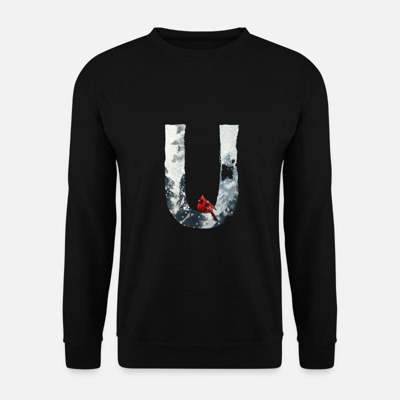 U – dekoratives Schriftzeichen – Winter - Unisex Pullover - Schwarz