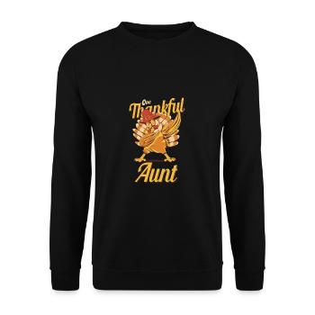 One Thankful Aunt Turkey Family Matching Funny - Unisex Sweatshirt - black - Front - Alina (178cm) & Michal (187cm)