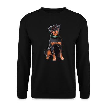 Rottweiler - Unisex Sweatshirt - black - Front - Alina (178cm) & Michal (187cm)