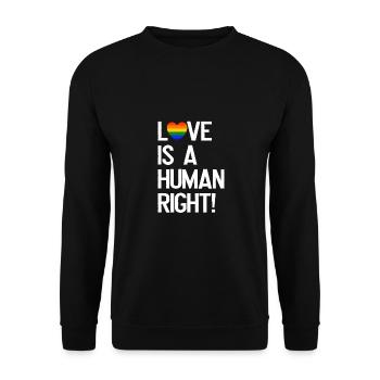 L'amour est un droit humain LGBT gay pride rainbow - Sweat-shirt Unisexe - noir - Devant - Alina (178cm) & Michal (187cm)