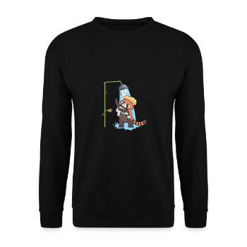 Un panda rouge prend une douche. - Sweat-shirt Unisexe - noir - Devant - Alina (178cm) & Michal (187cm)