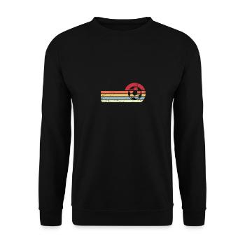 Sun and Retro Lines - Football - - Unisex Sweatshirt - black - Front - Alina (178cm) & Michal (187cm)