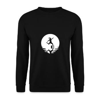 Circle and Reflection - Soccer Playing Woman - - Unisex Sweatshirt - black - Front - Alina (178cm) & Michal (187cm)