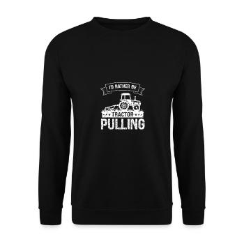 Ich würde lieber einen Traktor ziehen - Unisex Pullover - Schwarz - Vorne - Alina (178cm) & Michal (187cm)