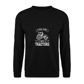 Je joue toujours avec des tracteurs - Sweat-shirt Unisexe - noir - Devant - Alina (178cm) & Michal (187cm)