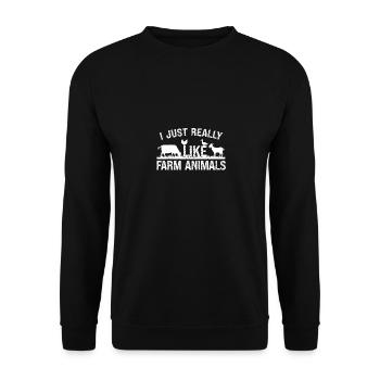 Ich mag Bauernhoftiere einfach sehr - Unisex Pullover - Schwarz - Vorne - Alina (178cm) & Michal (187cm)