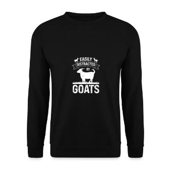 Easily distracted by goats - Unisex Sweatshirt - black - Front - Alina (178cm) & Michal (187cm)