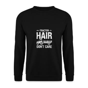 Je me fiche des cheveux de tracteur - Sweat-shirt Unisexe - noir - Devant - Alina (178cm) & Michal (187cm)